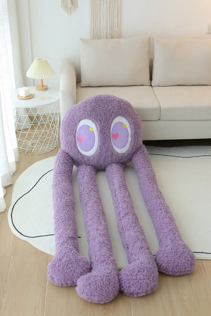 2M Giant Ferry Plush Green Alien Monster Toy Stuffed Long Legs Octopus Throw Pillow Boyfriend  Red Heart Eye Decor Cushion