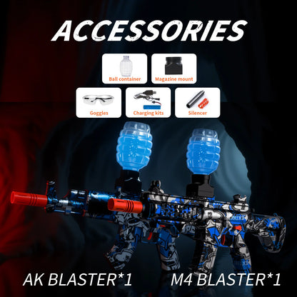 Yuizukeot Gel Ball Blaster 2-Pack ABS Plastic Electric Gun - Blue