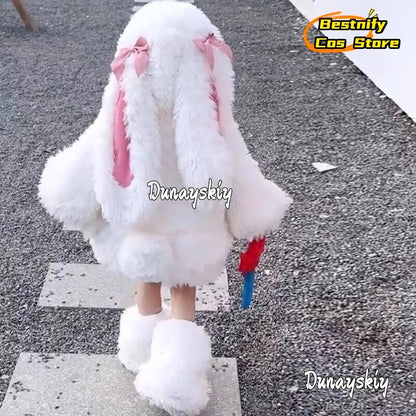 NONE Child Kawaii Rabbit Ears Cosplay Suit Size 90-150 Polyester