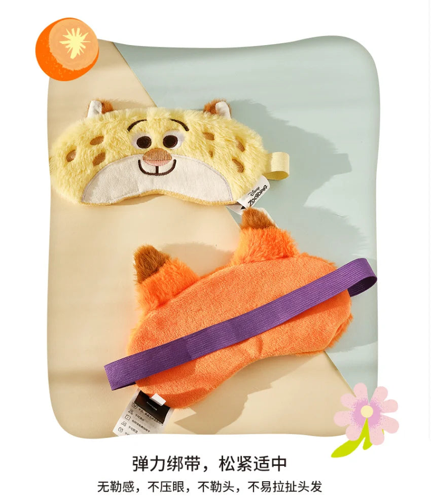 Disney Children's Plush Eye Mask Zootopia Cartoon Design Sleep Sunscreen Napping Mask for Students Cute And Crazy Gift