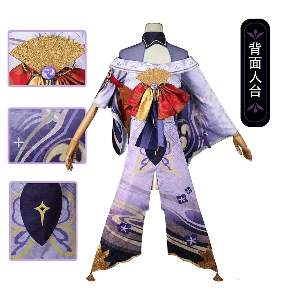 Genshin Impact Raiden Shogun Baal Costume Set Cotton Polyester