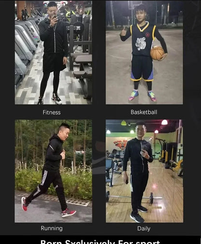 Men’s Sports Suits Fitness Clothes Tight-Fitting Quick-Drying Running Cycling Training Apparel for Autumn Night Workouts