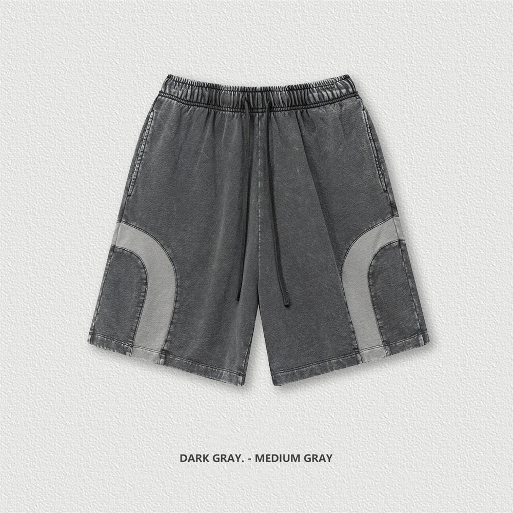 ZODF 2025 Summer Patchwork Washed Cotton Shorts For Men Unisex Retro Y2K High Street Distressed 330gsm Shorts Streetwears HY1057