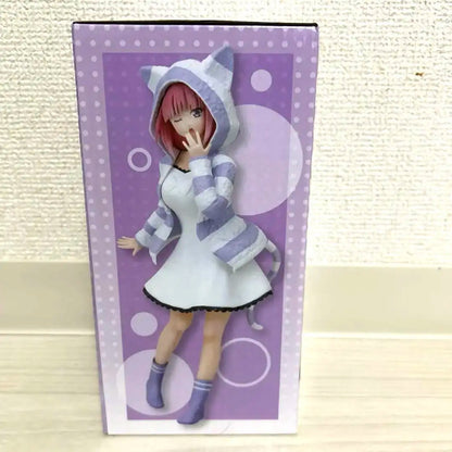 Bandai Fukuya Nakano Ichika Nino Miku Cat Ear Hoodie 19CM PVC Model
