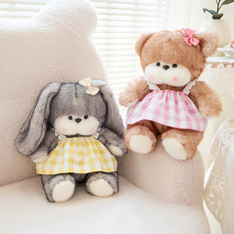 simulation animal doll stuffed cartoon rabbit bear plush toy anime cute soft pillow room decor kids birthday gift