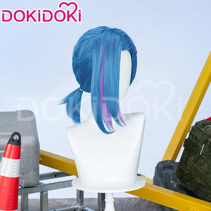 IN STOCK Jinxx Wig Game DokiDoki-R Women 38cm Hair Jinxx Cosplay Mask Tattoo Necklace Nails Bun Wig Luminous Ball Free Cap