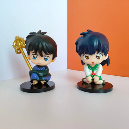 New  Inuyasha Anime Figure Higurashi Kagome Miroku Sesshoumaru Action Figure Q Version Toys Pvc Model Doll  Gifts for Kids