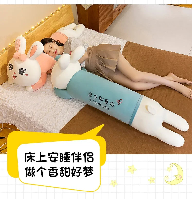 New 70-110cm Cute Rabbit Girlfriend Pillow Plush Toys Stuffed Pause Office Nap Sleep Pillow Cushion Gift Doll for Kids Girls