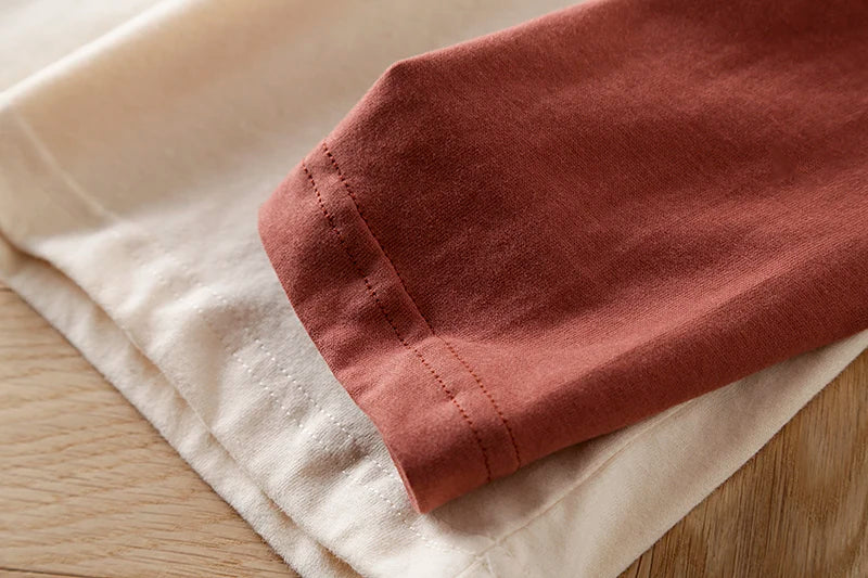 Summer New American Retro Long-sleeved O-neck 3D Letter Printed T-shirt Men's Fashion Simple 100%Cotton Washed Casual Sport Tops