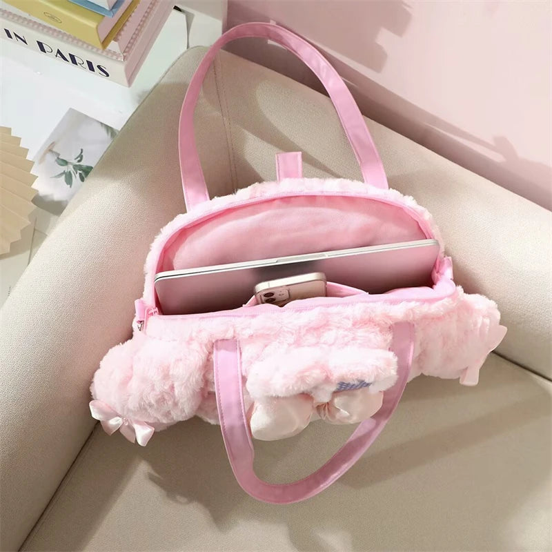 Sanrio Cinnamoroll Shoulder Bag Multipurpose Handbag Kawaii Backpack Messenger Bag Plush Bag My Melody Sweet Piano Lolita Bag