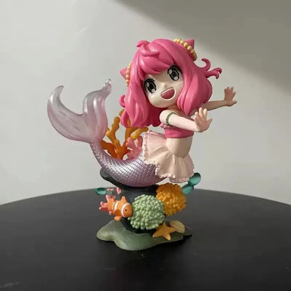 Hot Anime Spy Family Anya Forger Cos Mermaid Ania Hatake Kakashi Figures Cartoon Model Doll Desktop Decoration Statue Kids Toy