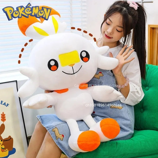 50/70/90cm Big Size Pokemon Scorbunny Anime Plush Stuffed Doll Room Decoration Kawaii Plushies Pillow Ornaments Holiday Gifts