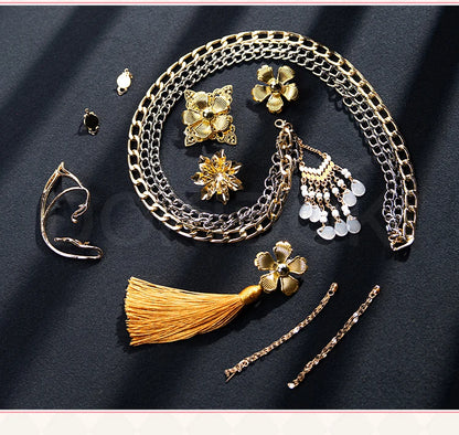 【Last Batch】IN STOCK Miraa Rumii Cosplay Costume【110-150】DokiDoki-N Halloween Family Girls Black Golden Suit Plus Size