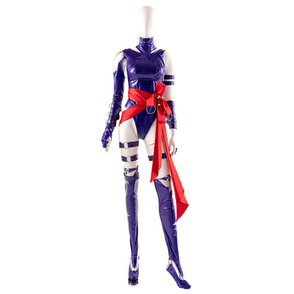 Psylockee Cosplay Costume Game【XS-3XL】DokiDoki-N Women Purple Bodysuit Dress Cosplay Plus Size