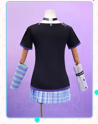 Yoisakii Kanadee Cosplay Costume Game DokiDoki-R Cosplay Women Cute Dress Cosplay Kanadee Bag Earphones Halloween Wig