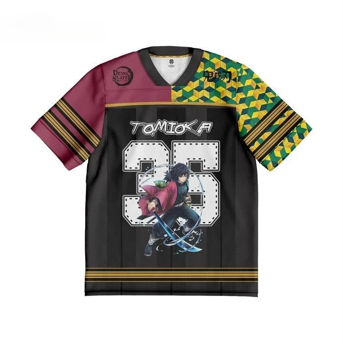 Demon Slayer Giyu Tomioka Anime Series Number 35 Jersey Oversize Kpop Baseball Hockey Outfit T-shirt Daily Unisex Tops Tees