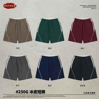 ZODF Fashion Men Summer 250gsm Patchwork Shorts Unisex High Street Loose Fit Quick Dry Sport Shorts Brand Streetwears HY1049