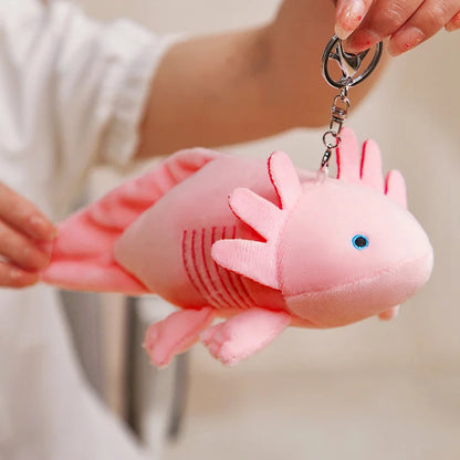22cm Small Axolotl Plush Keychain Mini Cute Salamander Soft Toy Stuffed Animal Newt Kawaii Bag Pendant Decoration