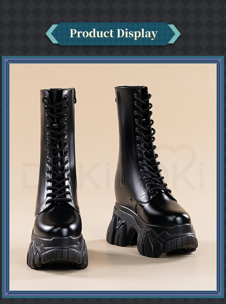 IN STOCK Women Cosplay Props 18cm Heightening Shoes DokiDoki Women Daily 12cm 11cm 18cm 22cm Black White Boots Shoes Halloween