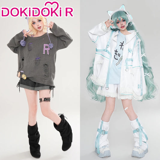 Rinn Mikuu Cosplay Costume DokiDoki-R Mikku Rinn Cosplay Women Cute Black Green Costume Set Mikuu Rinn Cosplay