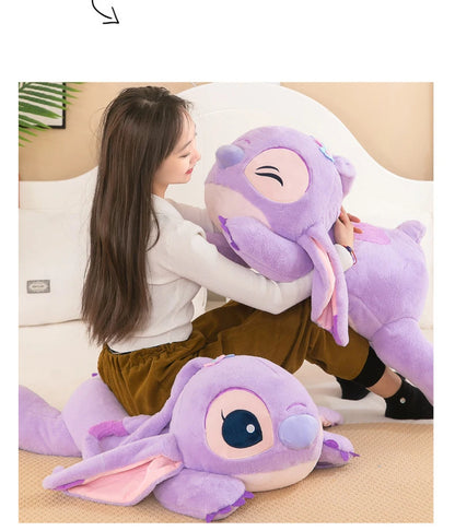 Disney Lilo and Stitch Plush Toys Prone Cute 55/80cm Anime Stich Doll Stuffed Plushie Angel Pillow Soft Gift for Children Kawaii