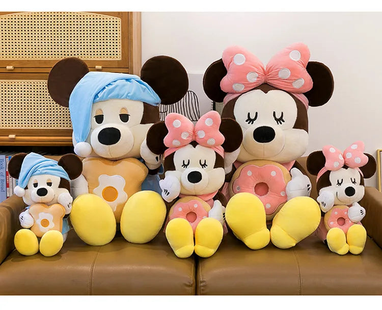 60/80/100cm Big Size Mickey Mouse Anime Plush Stuffed Doll Minnie Mouse Plushies Disney Pillow Peluche Ornaments Children's Gift