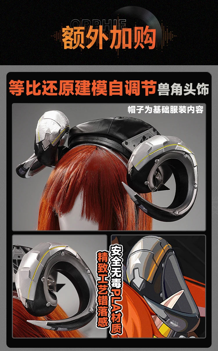 Zenless Zone Zero Orphie Cosplay Costume Wig Uniform Hat Headwear Ear Obol Squad Halloween Party for Women Girls Carnival iCoser