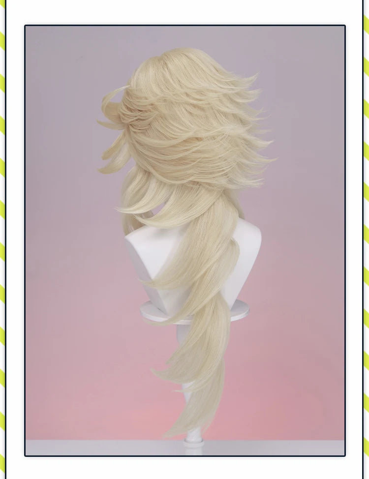 Doumaa Cosplay Wig Anime DokiDoki Men Golden 100cm Long Hair Doumaa Cosplay Heat Resistant Wig Free Cap