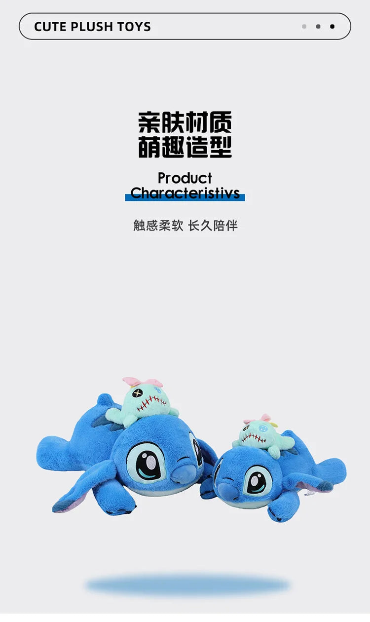 60/80/100cm Big Size Stitch Disney Anime Plush Stuffed Doll Kawaii Room Decoration Plushies Children's Pillow Holiday Gift