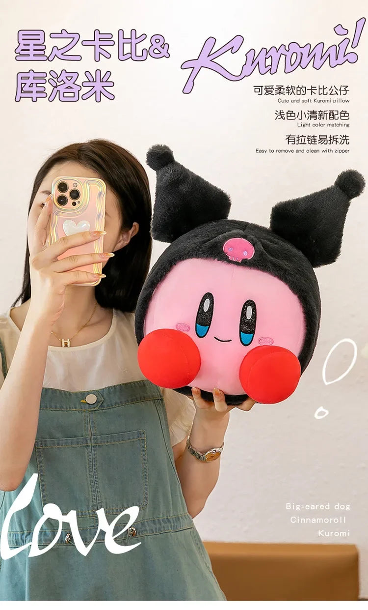 60cm Big Size Kirby Cosplay Sanrio Kuromianime Plush Stuffed Doll Room Plushies Pillow Cute Ornaments Children's Holiday Gifts