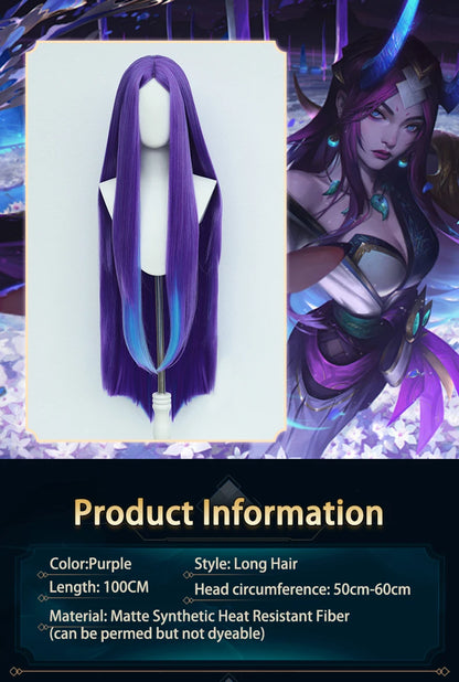 UWOWO Irelia Wig Game League of Legends/LOL: Spirit Blossom Irelia Cosplay Wig Long Hair Purple Wig Halloween Wig