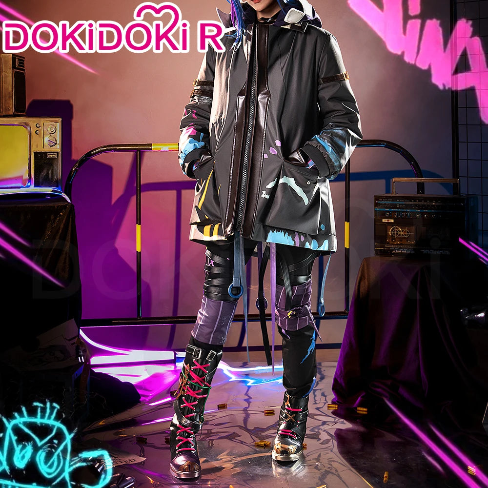 IN STOCK Jinxx Hoodie Cosplay Costume Game Anime Cosplay【S-3XL】DokiDoki-R Women Halloween Costume Jinxx Cosplay Hat Plus Size