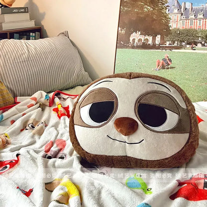 Cartoon Animal Zootopia Cushion Blanket Comfortable Soft Bed Back Cushion Nick Judy Fox Rabbit Leopard Cushion Blanket Car Gift