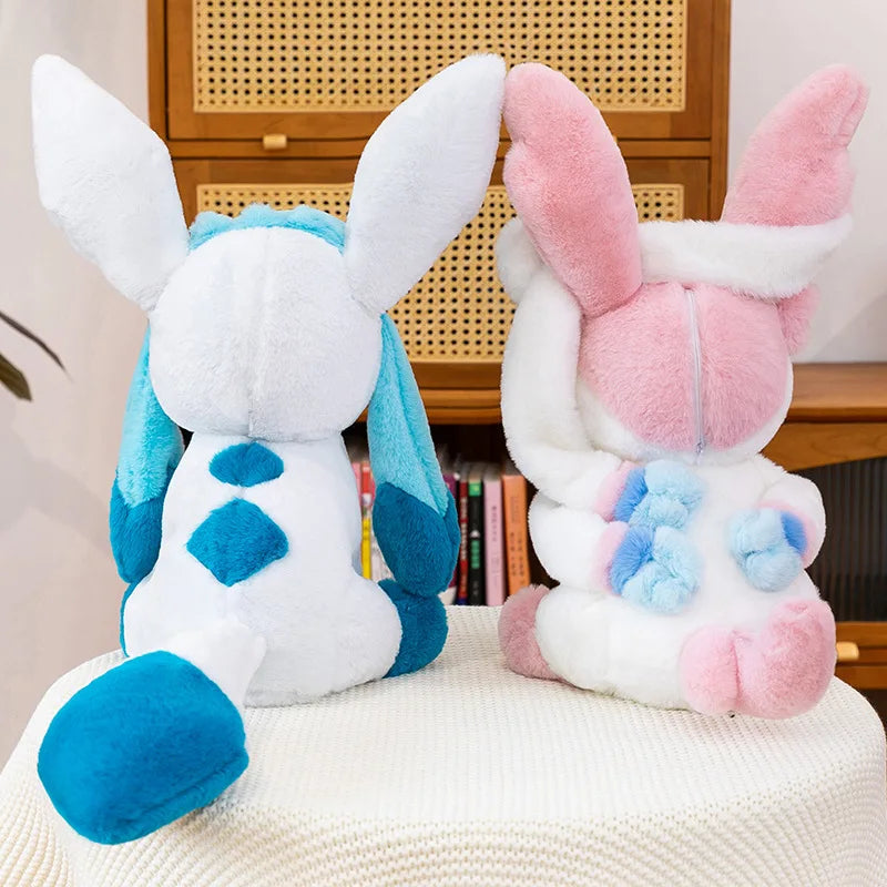40/80cm Cartoon Large Sylveon Glaceon Pokemon Plush Toys Pillow Doll Cute Ornament Stuffed Plushie Eevee Pokémon Gift for Kids