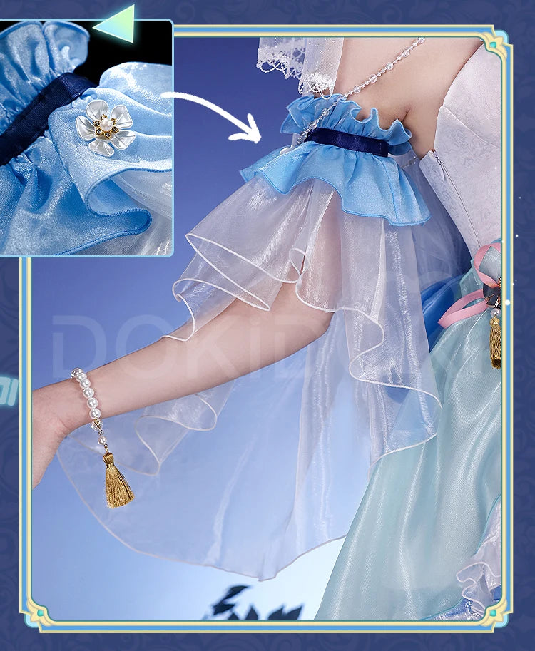 Kamisato Ayaka Doujin Cosplay Costume Game Genshin Impact Cosplay DokiDoki-SR Kamisato Ayaka Cosplay Women White Dress Costume