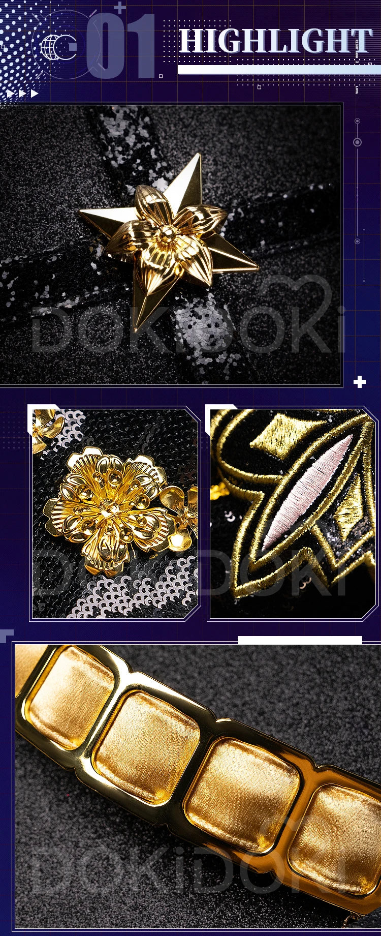 【Last Batch】IN STOCK Rumii Miraa Zoeyy Cosplay Costume【S-3XL】DokiDoki-SR Women Golden Costume Rumii Cosplay Suit Plus Size