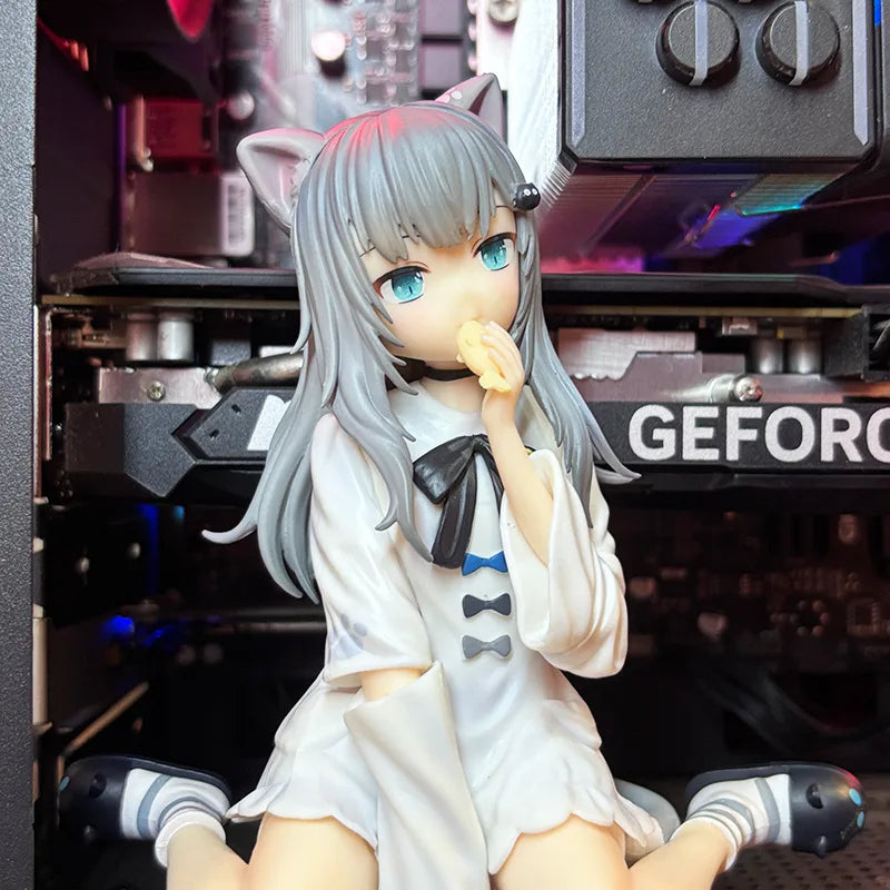 SPYFAMILY cat girl figurine cute kawaii sitting posture beautiful girlanime model Desktop computer bedroom decoration trendy toy