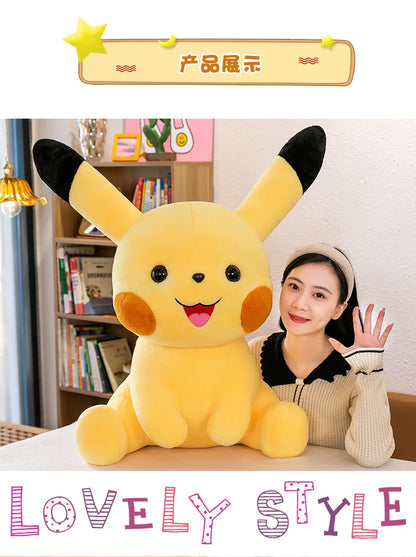 35-70CM Big Size Sitting Pikachu Plush Pokemon Cartoon Anime Peluche Kawaii Ornament Stuffed Animal Children's Toys Gifts
