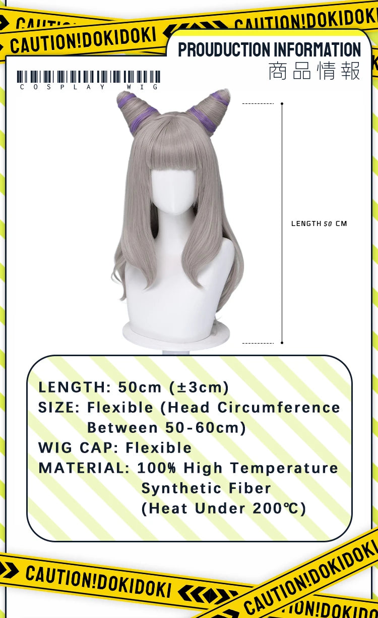 IN STOCK Guinevere Olivia Wig Anime Cosplay DokiDoki Blue Hair Knights Cosplay Double Buns Hight Heat Resistant Free Wig Cap