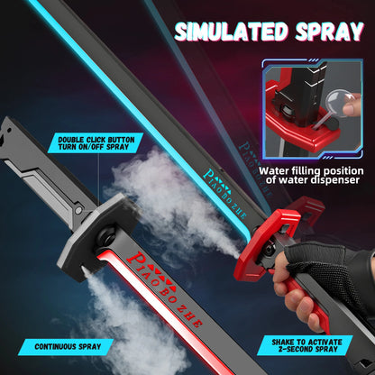 New Laser Sword with Smoke Multi-Color Changing LED Lights Sound Effects Sci-Fi Toy Prop for Kids and Adults Cosplay