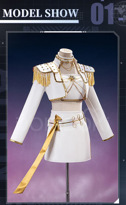 【Last Batch】IN STOCK Rumii Zoeyi Miraa Cosplay Costume【XS-3XL】DokiDoki-N Women White Suit Golden Rumii Cosplay Plus Size