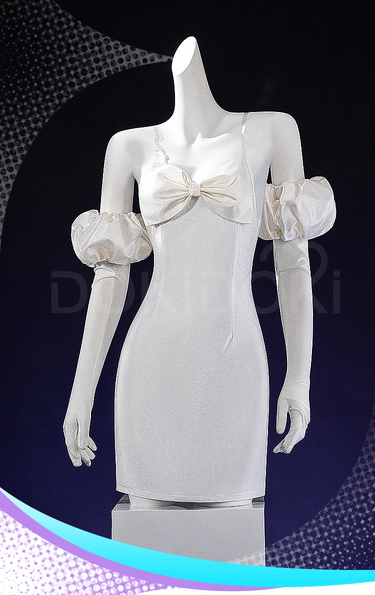 IN STOCK SUA Cosplay Costume Anime Alien Stage Cosplay【S-2XL】DokiDoki-R White Sexy Dress Stage Costume SUA Halloween Plus Size