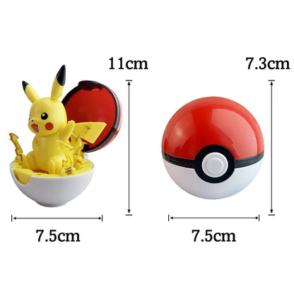 Original Pokemon Figure Pikachu Piplup Cubone Mimikyu Jigglypuff Cute Anime Ornament Pokeball Deforme Figurine Children Toy Gift
