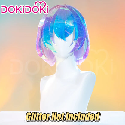 IN STOCK Diamond Wig Anime Land of the Lustrous DokiDoki Women 32cm Short Rainbow Gradient Heat Resistant Hair Free Wig Cap