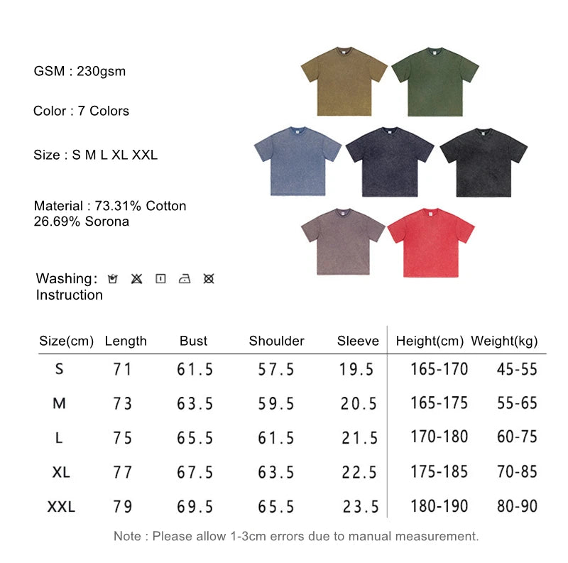 ZODF Vintage 2024 Summer Men Washed Solid 230gsm T-Shirts Unisex Ripped Breathable Quick Dry Cooling Feeling T Shirt Tees HY0801