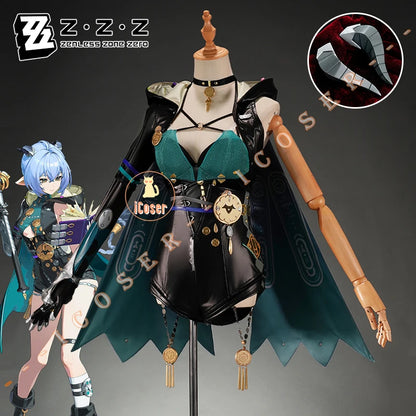 Zenless Zone Zero Lucia Cosplay Costume Wig Bodysuit Uniform Headwear Tail Spook Shack Halloween Party for Women Girls Outfit