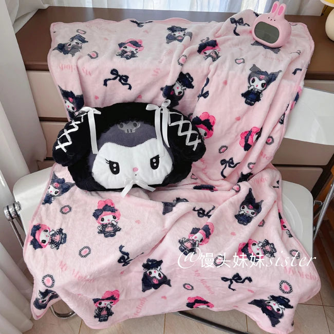 Sanrio Lolita My Melody Headrest Back Cushion Car Seat Belt Cover Stuffed Anime Kuromi Cuddly Pillow Plushies Xmas Gifts Girl