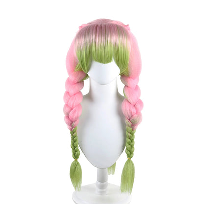 Kanroji Mitsuri Cosplay Costume Set Women Polyester - wig / XS