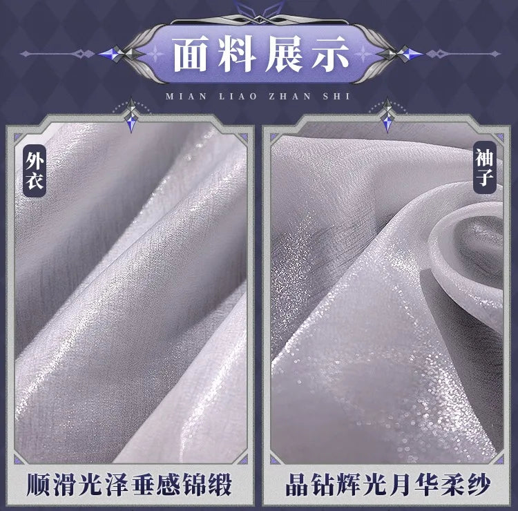 Genshin Impact Columbina Cosplay Costume Wig The Damselette Dress Eye Mask Headwear Metal Props Eleven Fatui Harbingers Women