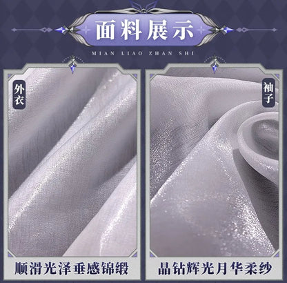 Genshin Impact Columbina Cosplay Costume Wig The Damselette Dress Eye Mask Headwear Metal Props Eleven Fatui Harbingers Women